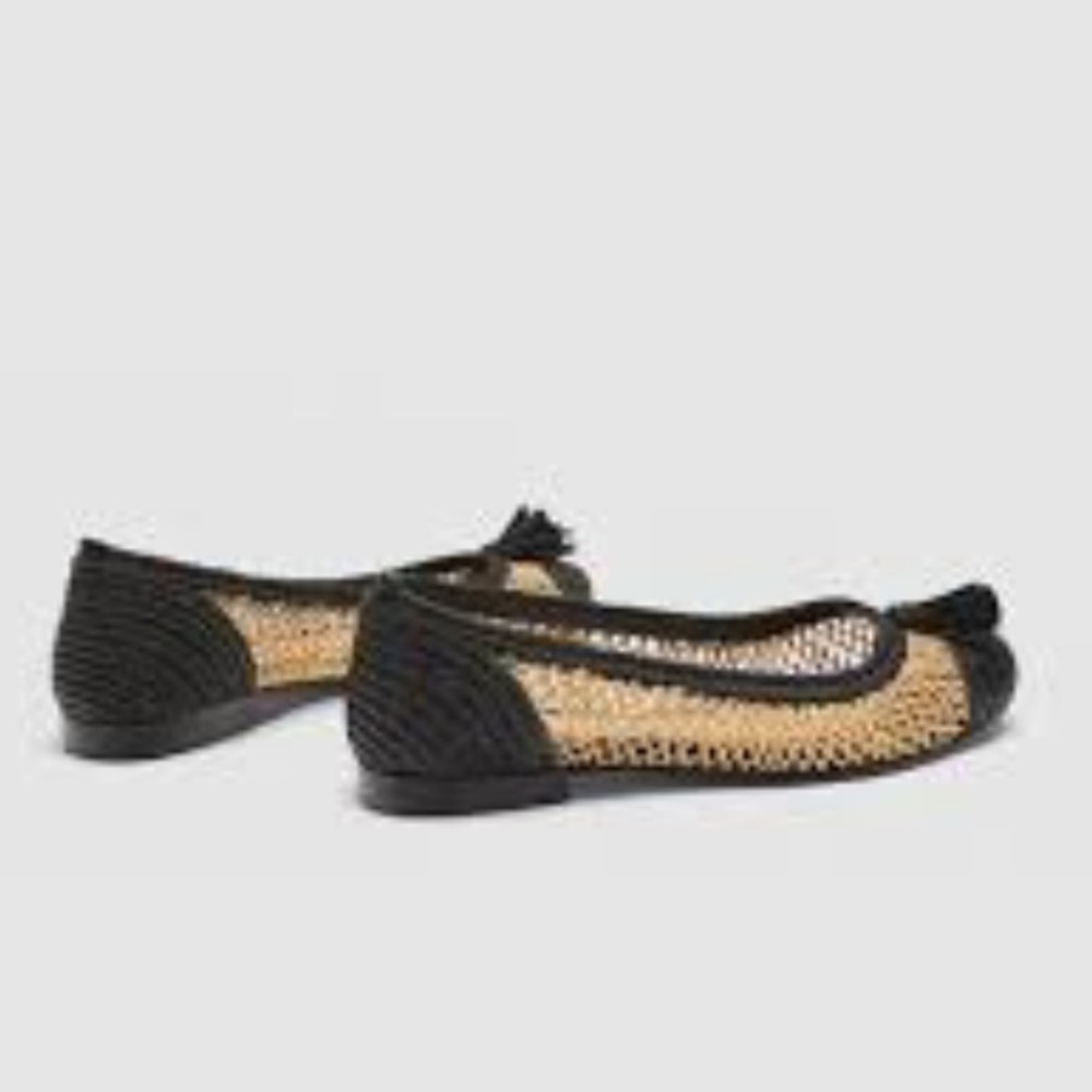 Zara Braided Raffia Flats - Picture 2 of 7